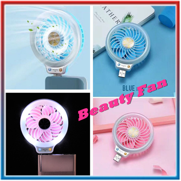 beauty LED Night Light with USB Mini Fan Portable Selfie fill in Light with Small Fan for Power Bank Smartphone Pocket usb Lamp fan