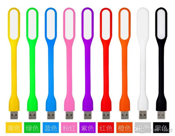 2018 Fashion 10 colors Gift Office Desk USB LED Night Light Mini Lamp for Notebook For Power bank comupter Portable Led Lamp with opp bag