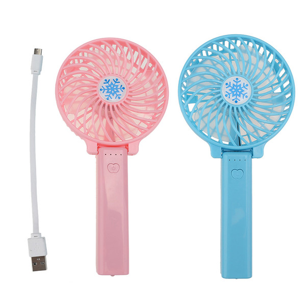 Handy USB Fan Foldable Handle Mini Charging Electric Fans Snowflake Handheld Portable For Home Office Gifts RETAIL BOX