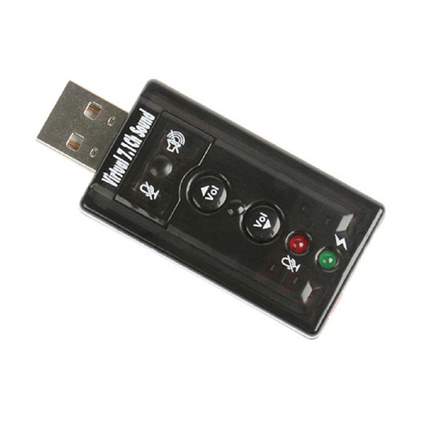 External USB Sound Card 7.1 Channel 3D Audio Adapter 3.5mm Headset MIC Replacement for PC Desktop Notebook