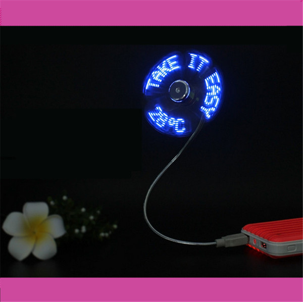 2017 hot Mini USB LED fan Plastic Alloy USB Temperature Fan for PCs Notebooks Flexible Gooseneck Design Laptop Power Fan Free DHL