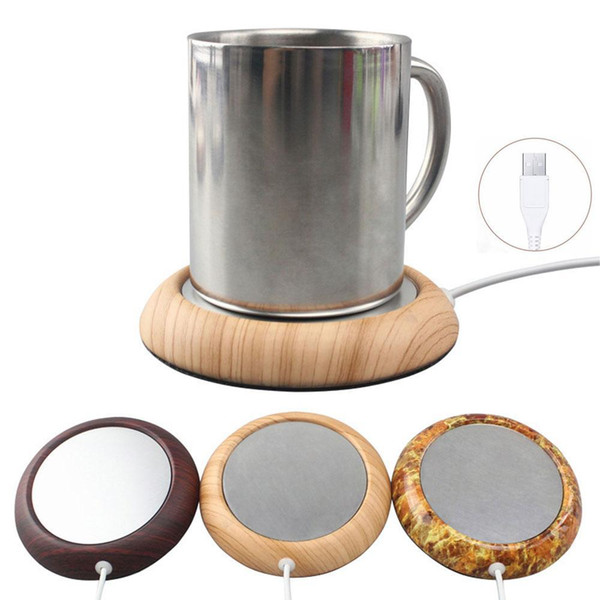 USB Cup Warmer Metal Coaster Portable Office Home USB Electric Powered Desktop Tea Coffee Beverage Cup Mug Warmer Mat Pad Aluminium Plate