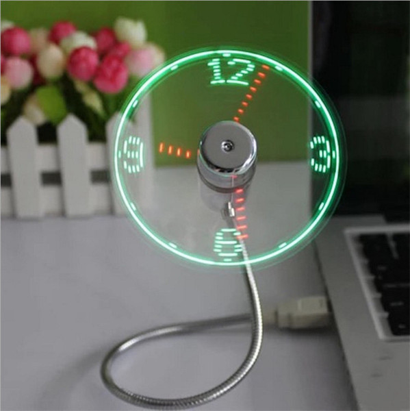 Authentic USB Clock Fan Durable Adjustable USB Gadget Mini Flexible LED Light USB Fan Time Clock Desktop Clock Cool Gadget Time Display