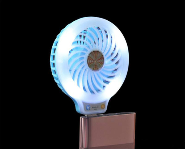 Mini portable Small USB Led Fan Without battery USB small fans luminous night light beauty fill light fan multi-purpose type