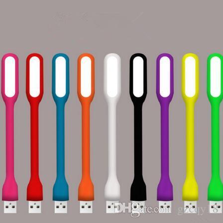 Portable Flexible Mini LED Light Candy Color USB Light for Tablet PC Power Bank Lamp with Retail Package Bag