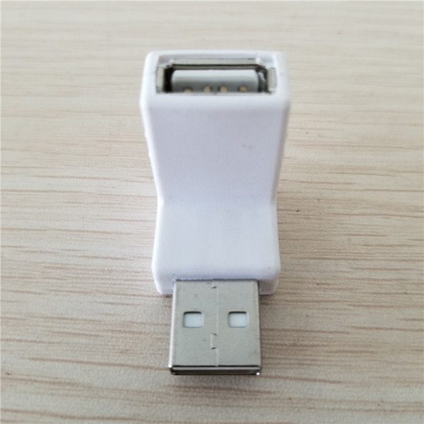 10pcs/lot 90 Degree Down Elbow Right Angle USB 2.0 Adapter Male to Female Type A Connector White