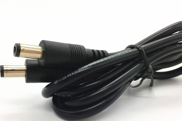 DHL Free Shipping 100pcs 1m 2.1mm x 5.5mm DC Connector Lead Male to Male Power Cable