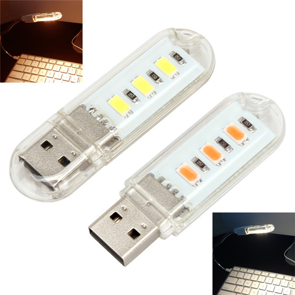 5V 1.5W 3 x 2835 LED Beads Small USB Night Light with Warm Light / White Light EGS_329