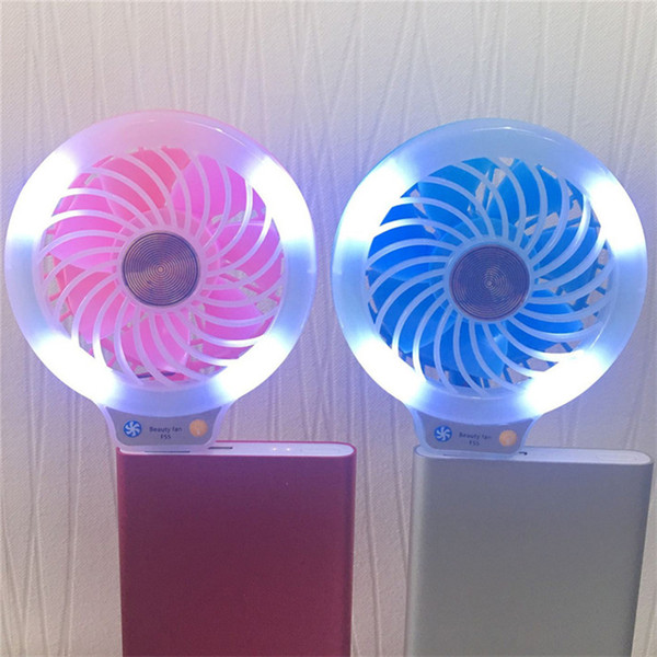 Beauty Handheld LED Night Light USB Mini Fan Portable Selfie fill Light with Small Fan for Power Bank Smartphones Pocket USB Fan