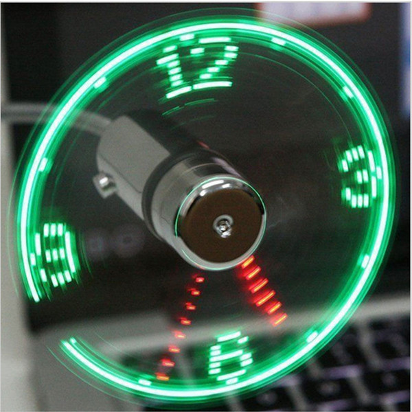 Hot Sale Mini USB Fan gadgets Flexible Gooseneck LED Clock Cool For laptop PC Notebook Time Display high quality durable Adjustable