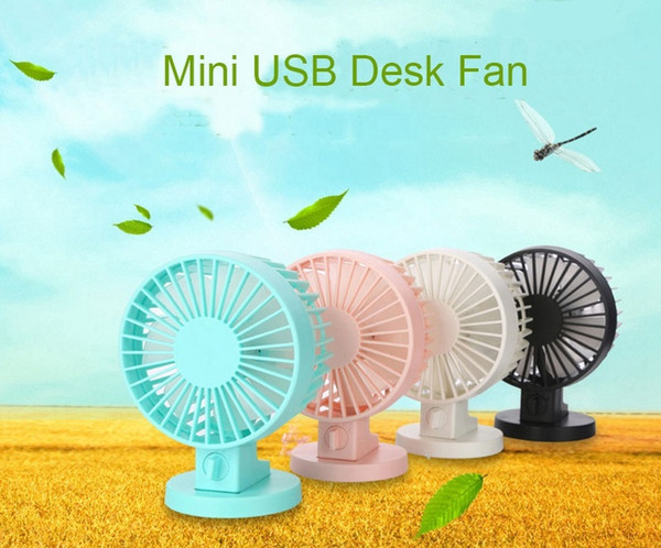 CKC 1pc Portable Creative Double-vane Mini USB Fan For Home Office ABS Electric Desktop Computer Desk Fan with Double Side Fan Blades