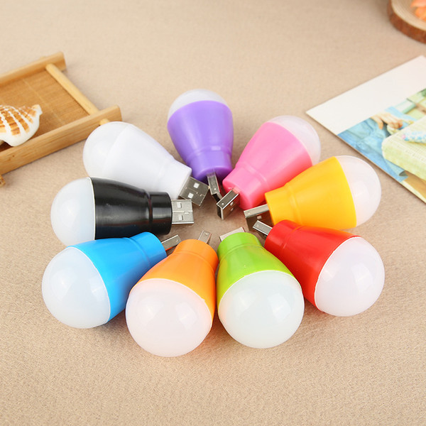 USB interface LED small light bulb portable night light / mobile power / charging treasure USB straight flashlight