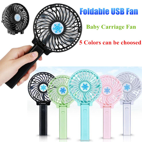 Portable Rechargeable Folding Fan USB Charging Cool Removable Rotating Handheld Mini Outdoor Fans Pocket Folding Fan Party Favor