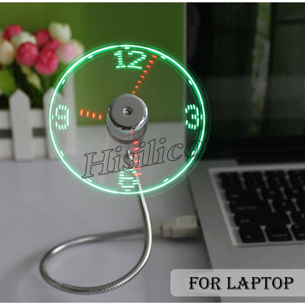 Cheapest 100pcs USB LED Fan Clock Display Flashing Time USB Clock Fan For PC Notebook Power Bank Charger With ith Clock USB Gadgets