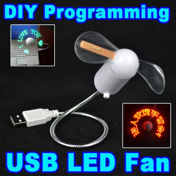 Mini Gadget USB LED light Fan Flexible Programmable LED Cooling Fan DIY Programming Any Characters Messages Words for Laptop