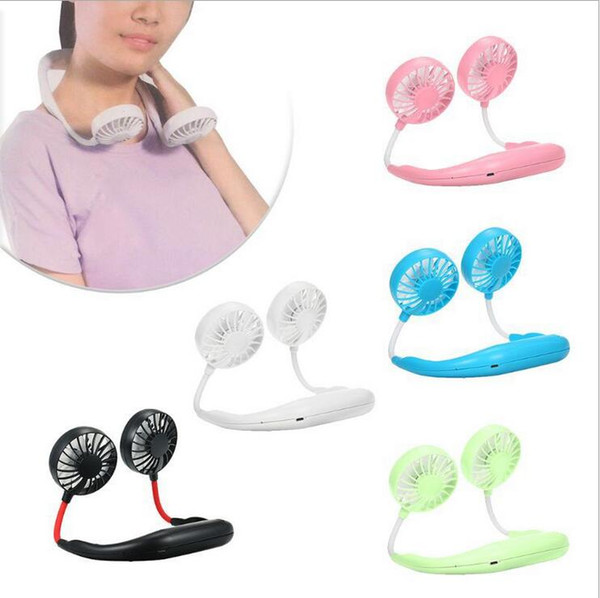 Lazy hanging neck fan USB mini charging hanging neck fan 360 degree rotating hanging neck fan