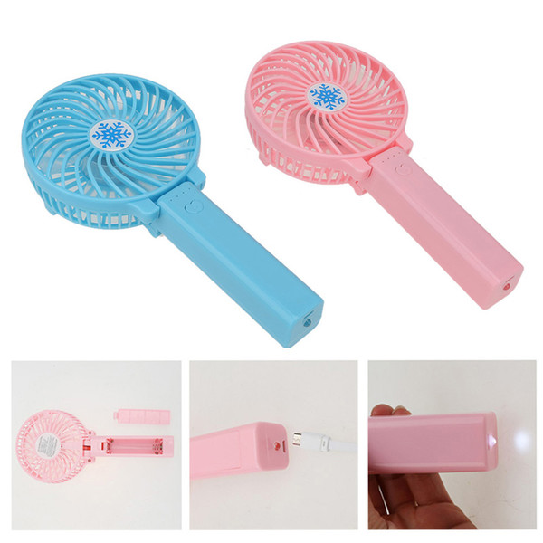 Sports & Outdoors Mini Portable Outdoor Electric Fans Handheld Foldable Fan With LED Lights Wireless USB with Battery Rechargeable