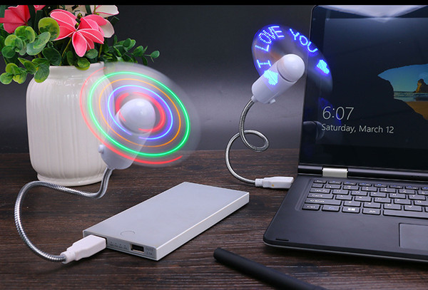 2017 DIY Flexible USB LED Light Fan Programming Any Text Editing Creative Reprogramme Character Advertising Message Greetings