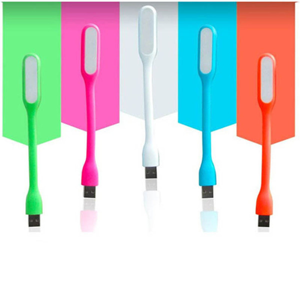 5 Colors Portable USB Light For Xiaomi Power bank Computer Flexible Bendable Led Lamp 100pcs Free DHL