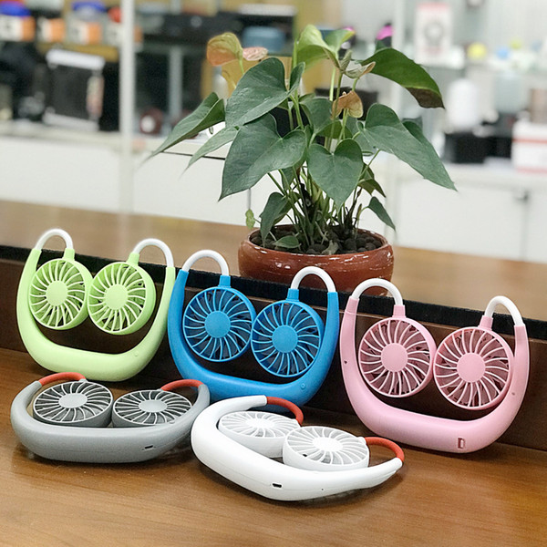 Hanging Neck Fan 5 Colors USB Charging Travel Portable Sports Fan Lazy Creative Mini Fans