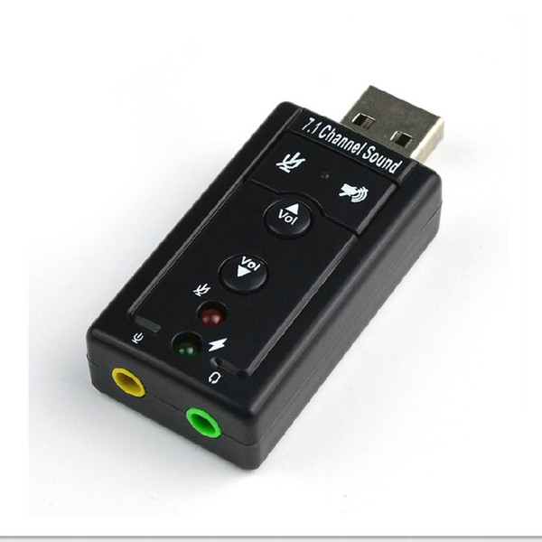 Black 7.1 USB sound card notebook desktop computer with switch without drive external sound card manufacturers supply