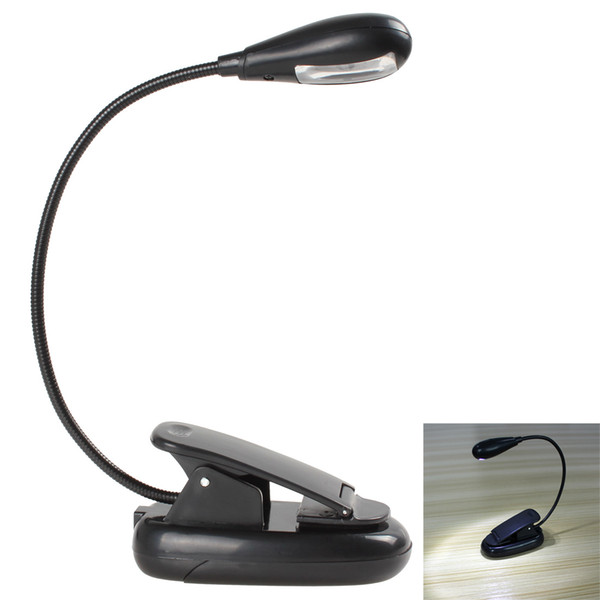 LED Book Light Flexible Arm Clip-On Gooseneck Portable Travel Reading Clip Lamp EGS_372