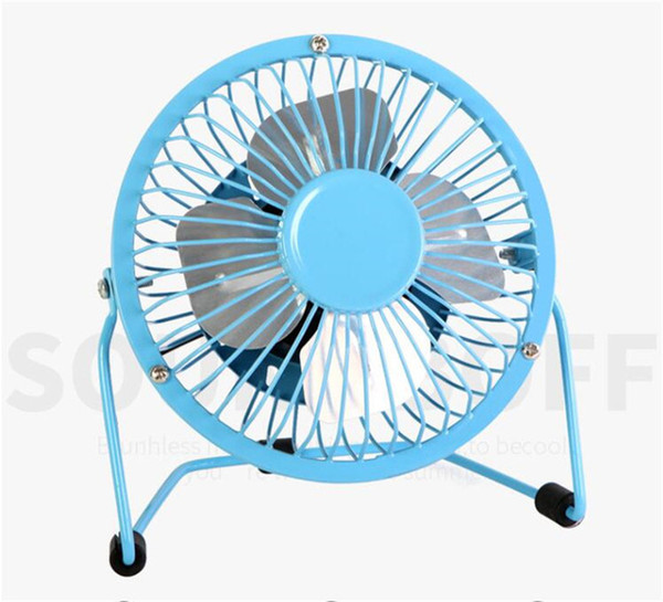 USB Mini Metal Fan 360 Degree Rotatable Mute Radiator Fans Portable Cooler Cooling Desktop Powerbank PC Laptop Desk Fan 4 inch 5 Colors