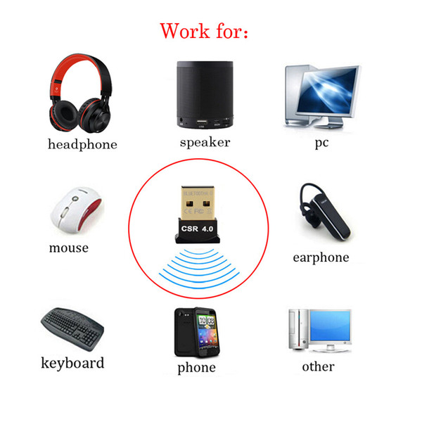 Mini USB Bluetooth Adapter V4.0 Dual Mode Wireless Bluetooth Dongle CSR 4.0 USB2.0/3.0 for Win7/8/10/XP Vista ZJ0211