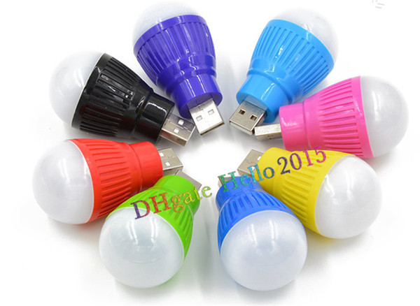 Portable Colorful mini usb led bulb lamp USB led flashlight night lamp emergency lighting portable led lamp with High Quality,Free Shipping