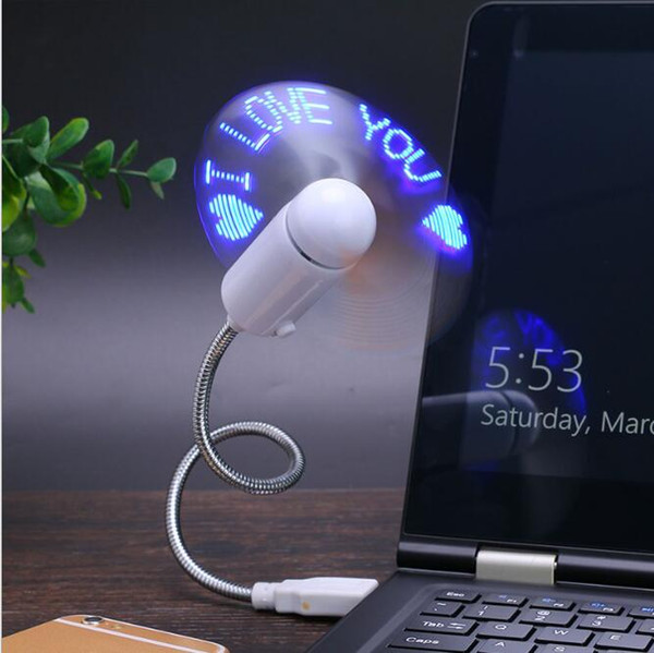 Unboxing and review of Programmable USB LED Fan USB Powered can change the word fan LED flash the word fan