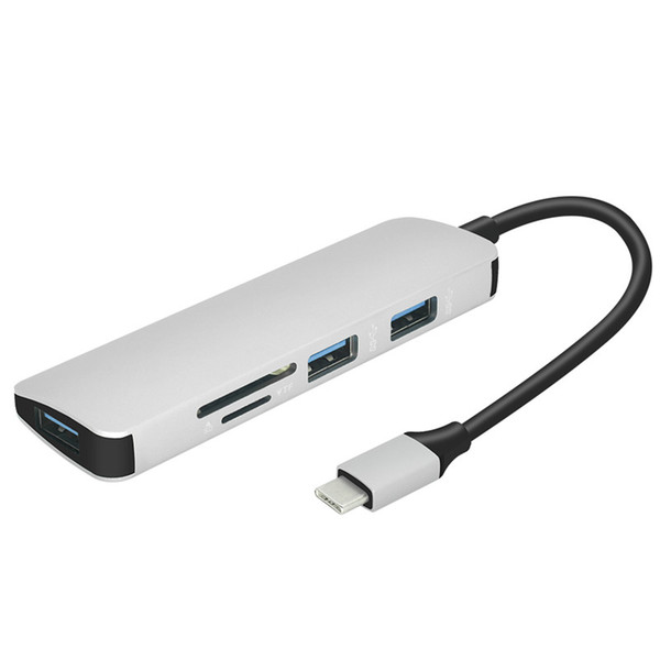 5 in 1 USB-C Hub USB 3.0 Type-C HUB With SD Card Reader Multi Spliter for Macbook Pro Air TF Hub Combo