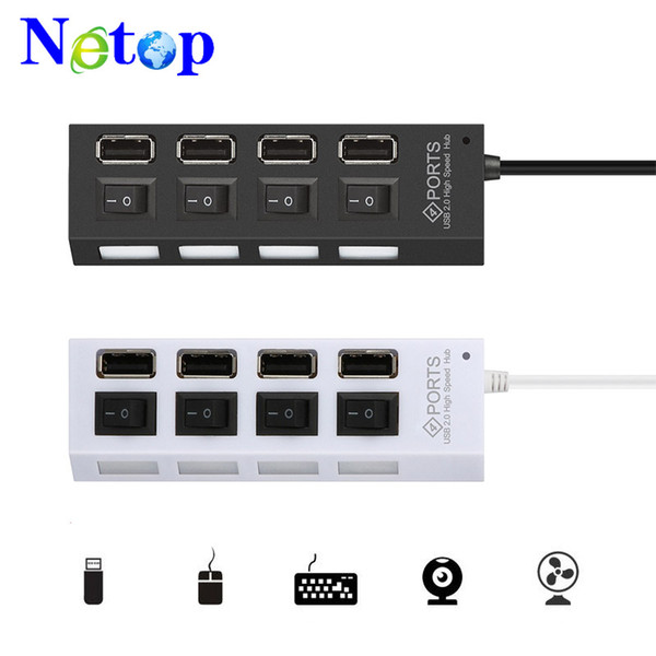 Netop Portable Micro USB HUB 4 Port Mini USB 3.0 HUB With Separate Switch Computer Cable USB Splitter Adapter