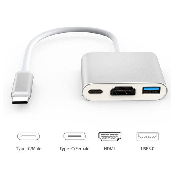 Newest Type-C USB C to HDMI USB 3.1 Type c Multifunction Adapter Cable Male to Female Charging Converter Digital AV Multiport