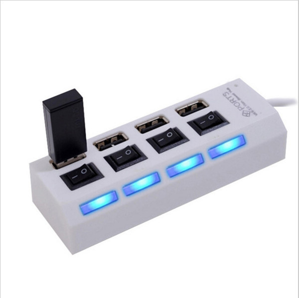 4 Port USB 2.0 USB Hub Splitter 480Mbps With Separate On / Off Switch W/ USB Cable For PC Laptop Mouse