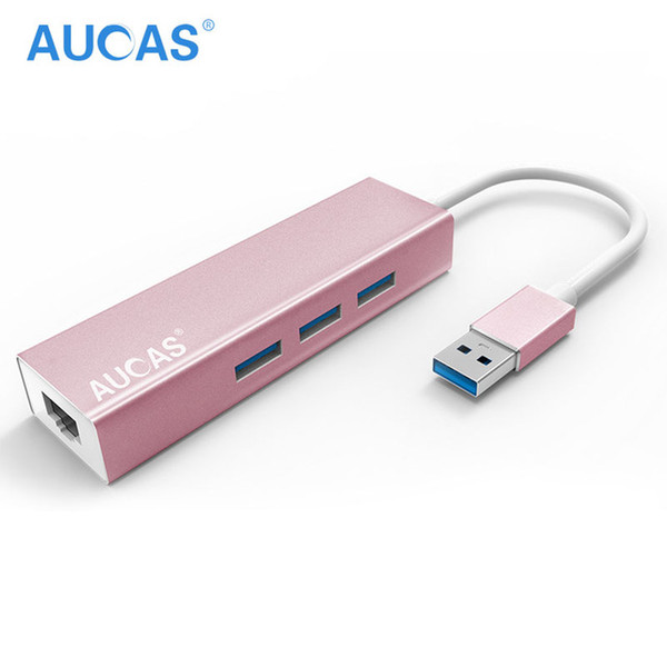 AUCAS Gigabit Ethernet Network Adapter RJ45 to USB 3.0 network card for Windows Micro Switch Ethernet USB Adapter 3 colors