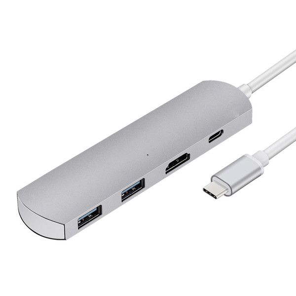 10PCS Aluminium Type C USB C usb c type lan hub to and 2 USB 3.0 HDMI type-c in support of charging and data transmission