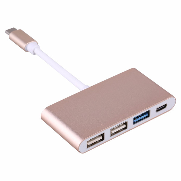 UBS 3.1 Type C to USB 3.0 HUB Converter USB-C Type C Super Speed Support OTG Adapter Cable for MacBook/Xiaomi 5s PC Laptop Gold