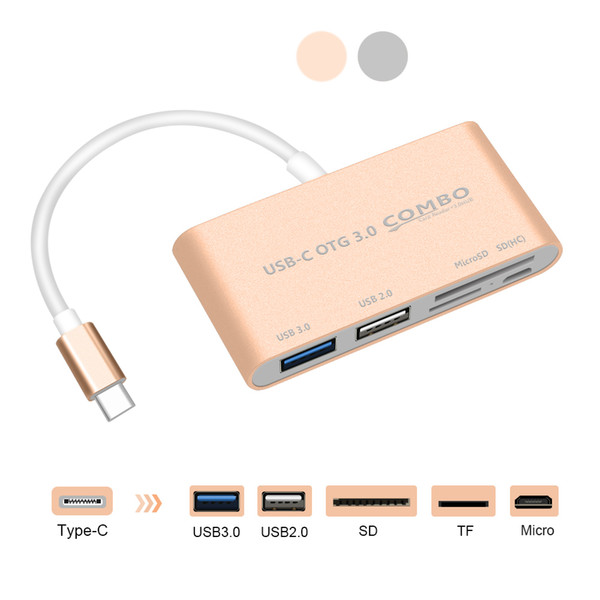 5 in 1 USB-C Hub USB C USB 3.1 Type C HUB with Card Reader USB3.0 Multi Spliter for Macbook Pro Air Type-c OTG Hub Combo