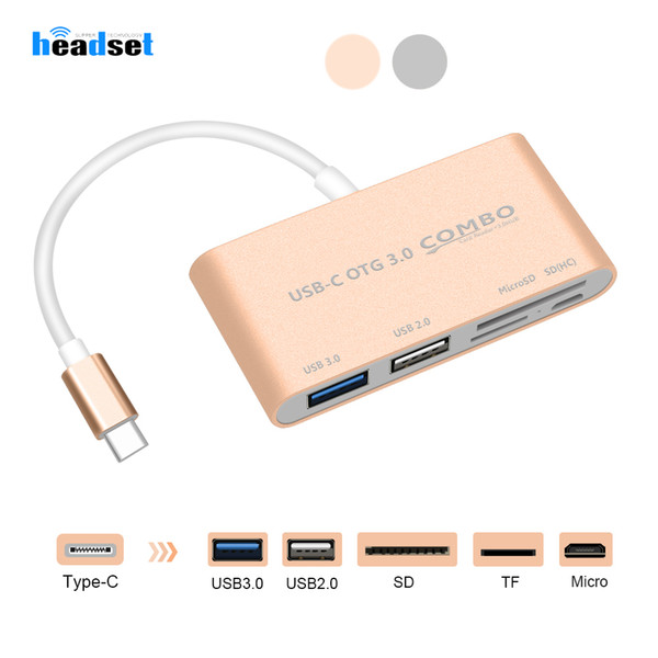 5 in 1 USB-C Hub USB C USB 3.1 Type C HUB with Card Reader USB3.0 Multi Spliter for Macbook Pro Air Type-c OTG Hub Combo