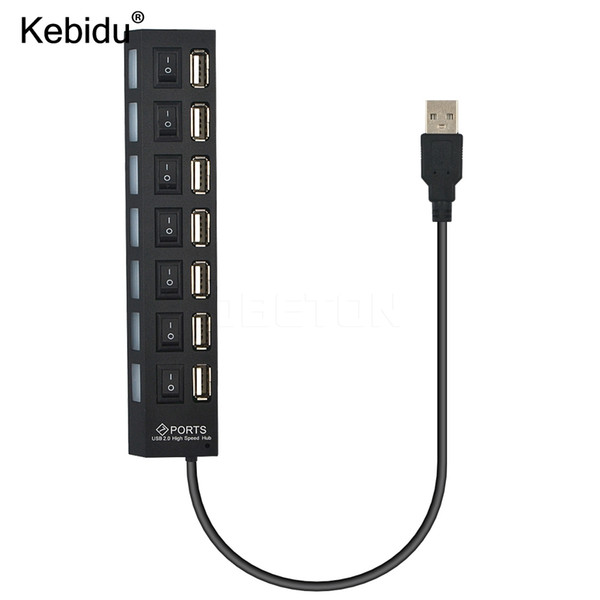 kebidu High Speed Mini Slim 7 Port hub usb hub 7 port Expander multiple Converter Adapter for Laptop PC Tabs USB