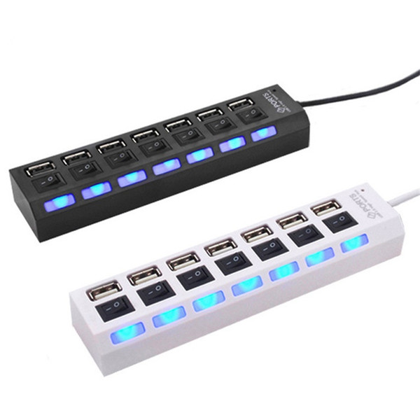 7 Ports USB 2.0 High Speed Hub 480 Mbps Switch Hub USB Splitter For PC Laptop Computer Peripherals