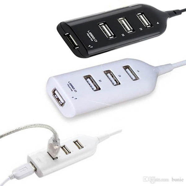 Wholesale- Hot Sale New usb hub USB 2.0 Hi-Speed 4-Port Splitter Hub Adapter For PC Computer Notebook