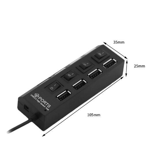 2018 USB 2.0 High Speed 4 Ports Splitter Usb Hub Adapter for PC Laptop Computer Black white Can only be used individually