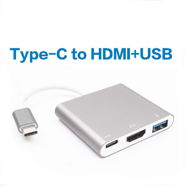 New Type-C to HDMI 4K@60Hz Adapter with USB3.0 5Gbps and USB C 3.1 PD Charging Ports for MacBook /ChromeBook Pixel