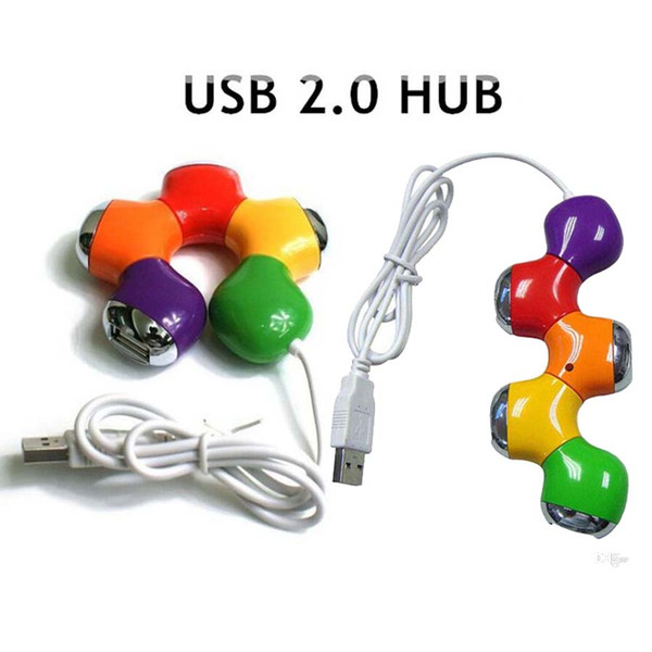 Portable USB Hub High Speed 4 Port USB 2.0 Hub Flower USB Splitter For Laptop PC Tablet Computer Peripherals