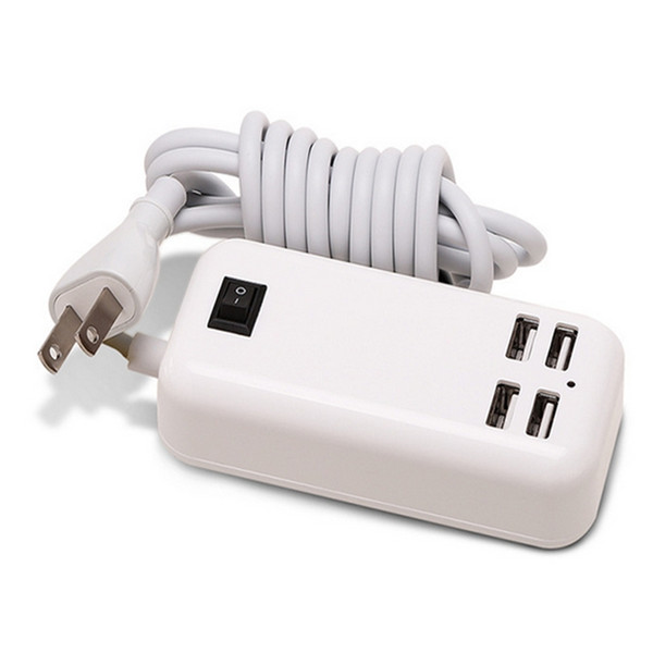 Brand new 15W 4 USB Ports Desktop Wall Charger 5V/3A 1.5m Cable Desktop Charger for MP3 Smart Phones iPhone iPad Tablet