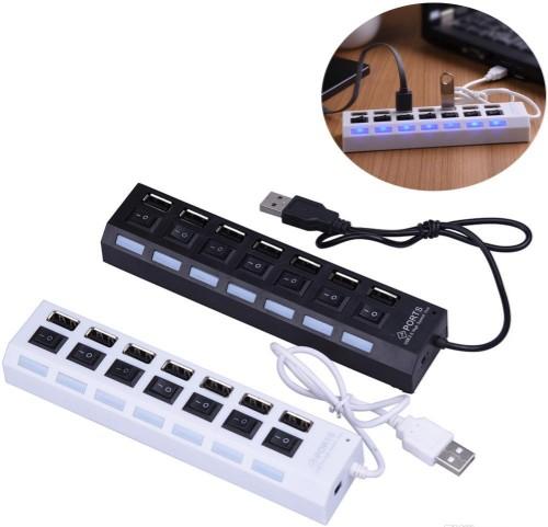 High Speed Micro USB hub 40cm 7 Port USB Hub 2.0 Power Adapter Cable Splitter For PC Laptop Sharing With Power On/Off Switch