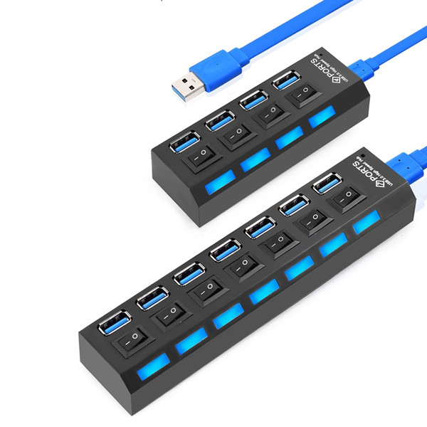 USB HUB 3.0 4/7 Ports Micro USB 3.0 HUB Splitter With Power Adapter High Speed 5Gbps USB Splitter 3 HUB For PC