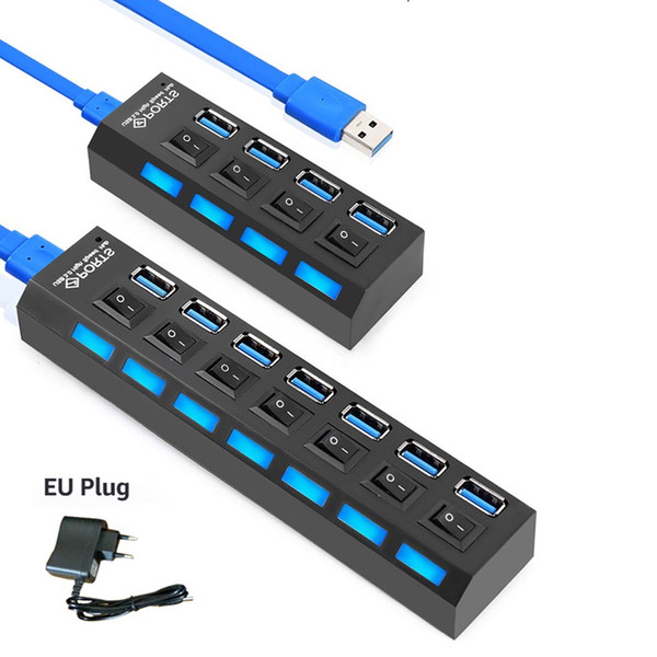 EASYIDEA USB HUB 3.0 Mini USB Splitter Micro Multi 3.0 HUB 4/7 Ports With Power Adapter High Speed 5 Gbps for PC Accessories