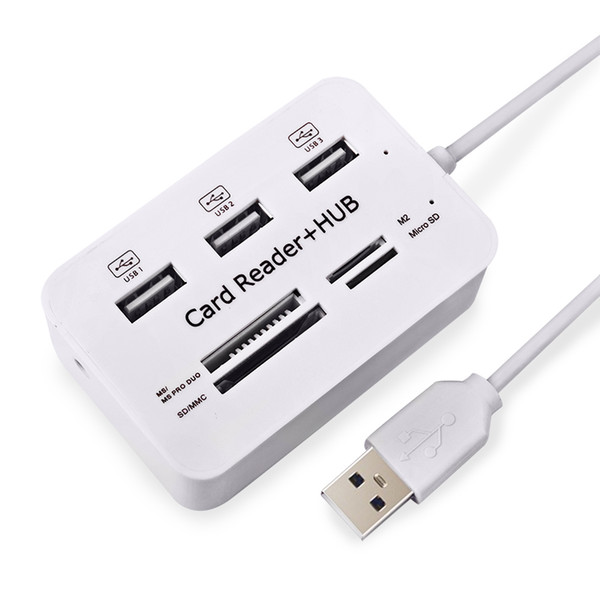 Micro USB Hub Combo 2.0 3 Ports Card Reader High Speed Multi USB Splitter Hub USB Combo All In One for PC Computer Accessories